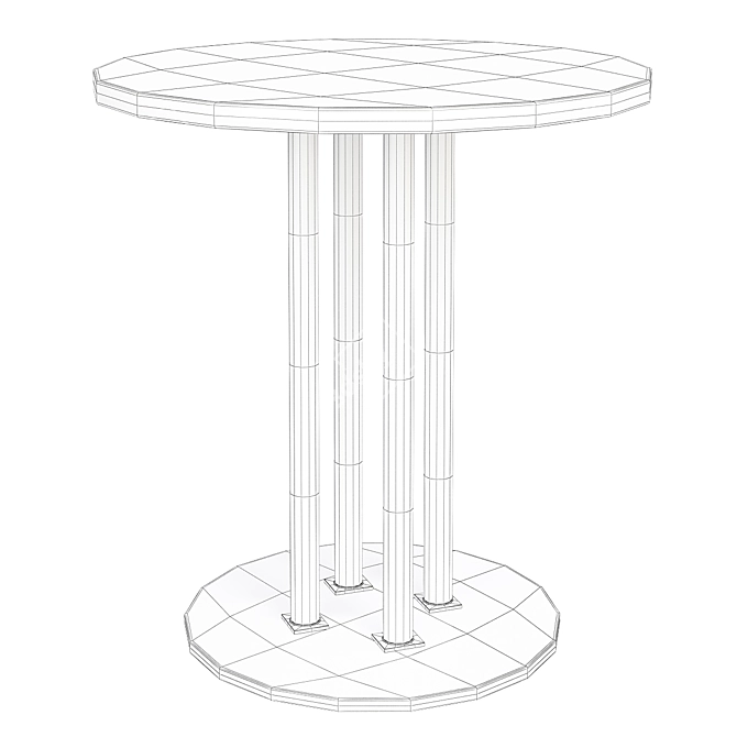 Century D89-3100-AP Round Accent Table 3D model image 2