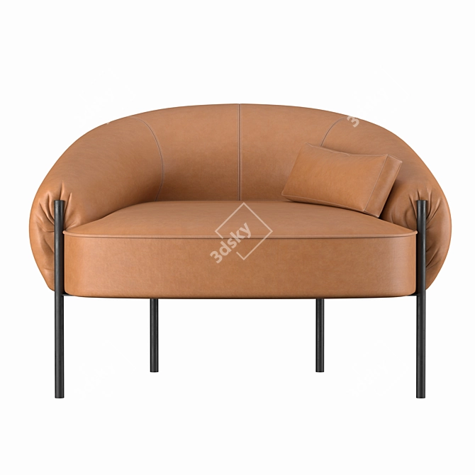 Luxury Leather Armchair: Isola Amura 3D model image 2