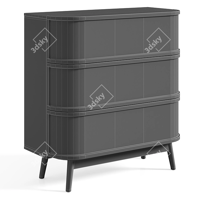 Laora Rattan 3-Drawer Commode 3D model image 7