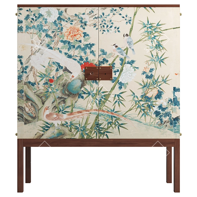 Vintage Mahogany Cabinet | Josef Frank Design 3D model image 2
