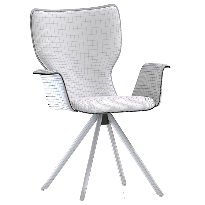 Essen: Russian-Made Metal and Wood Dining Chair 3D model image 4