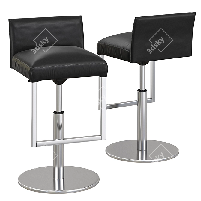 Vintage Texas Bar Stool 3D model image 1