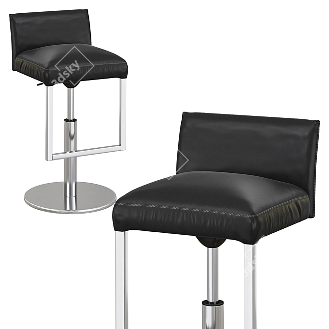 Vintage Texas Bar Stool 3D model image 2