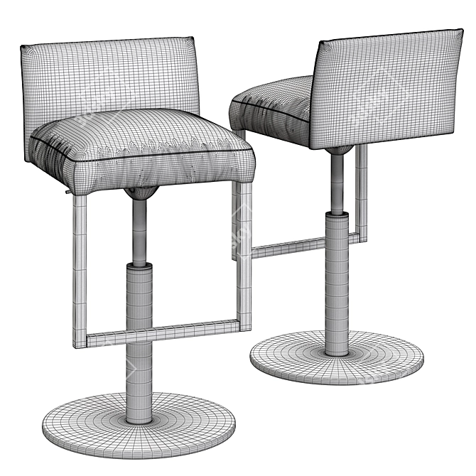 Vintage Texas Bar Stool 3D model image 3