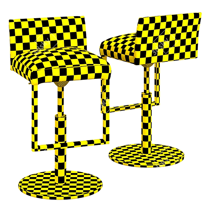 Vintage Texas Bar Stool 3D model image 4