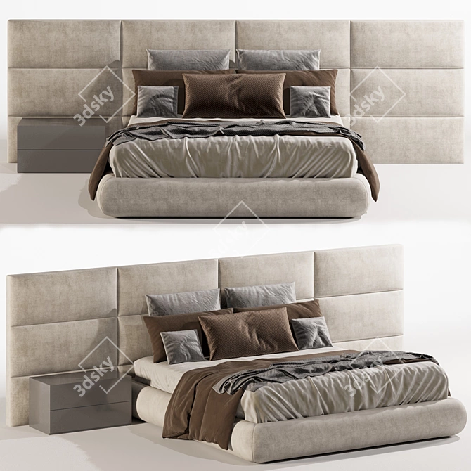 Luxury Fendi Casa Bed - Exquisite Elegance! 3D model image 5