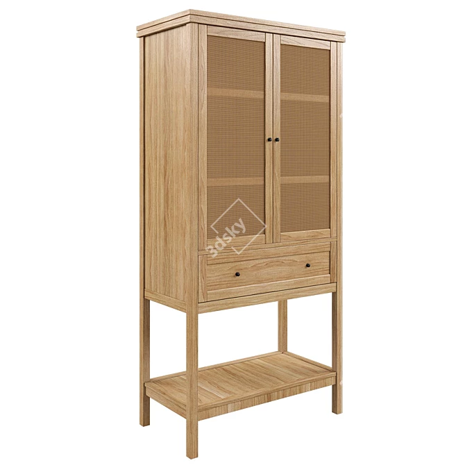 Gabin Pine & Cane Chest: Classic Elegance for Your Home 3D model image 1