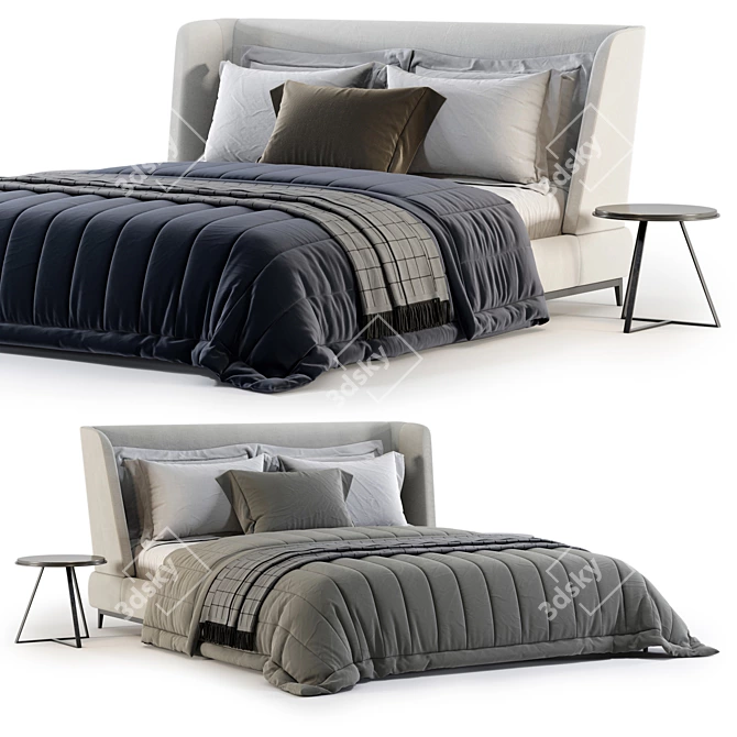 Sleek and Stylish Minotti Reeves Bed 3D model image 2