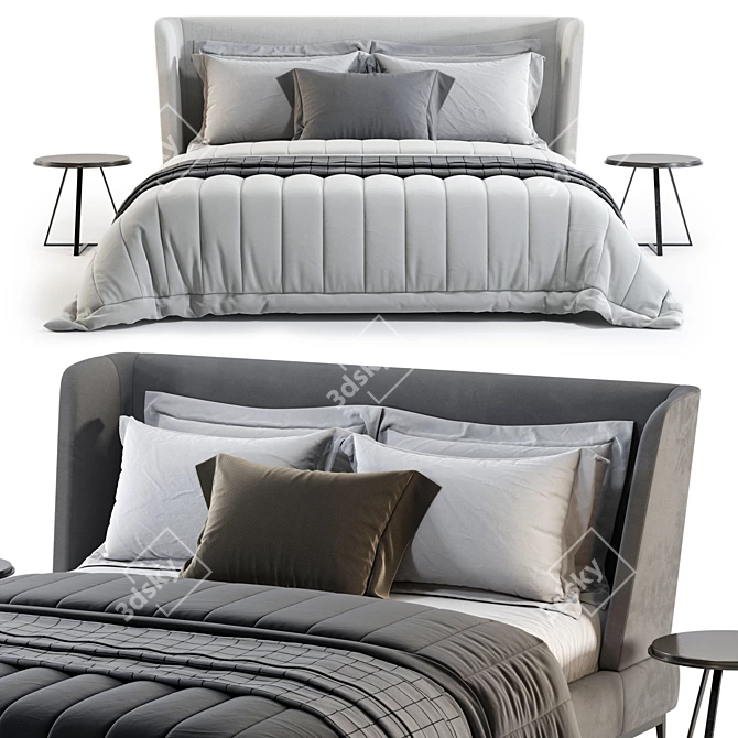 Sleek and Stylish Minotti Reeves Bed 3D model image 4