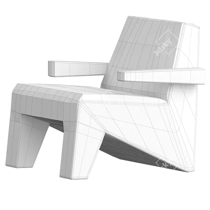 CUBIC Easy Chair: Modern Comfort and Style 3D model image 6