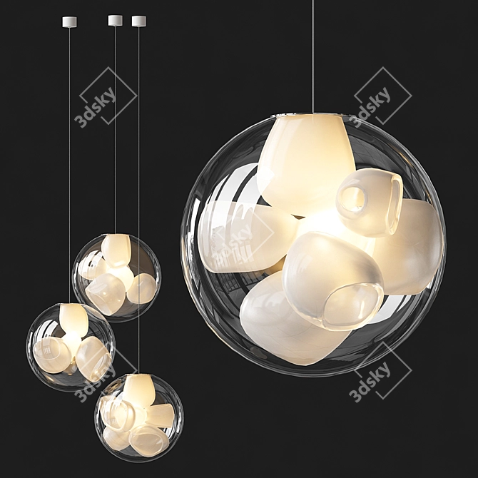 Elegant Bocci 38.3V Pendant Light 3D model image 1