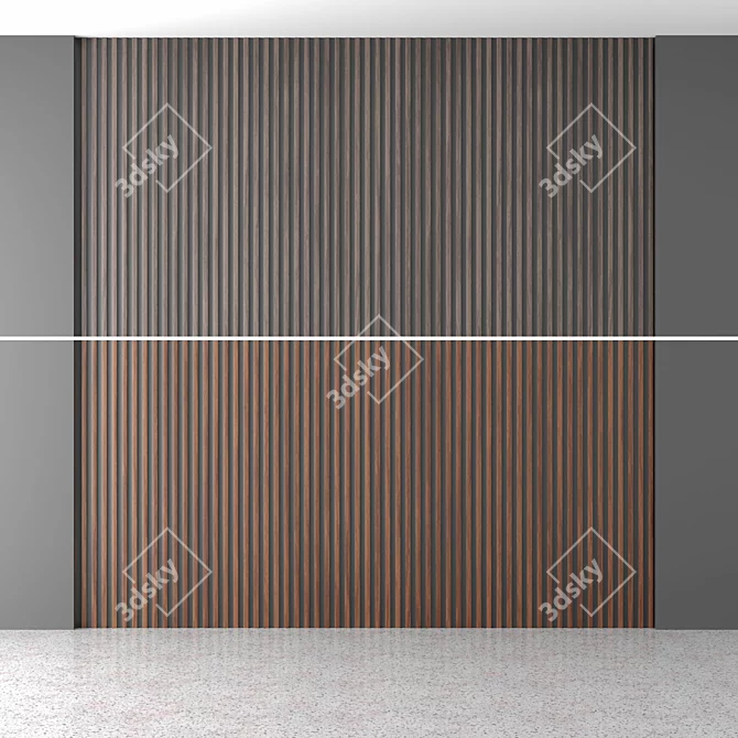 Minimalist Wave Wall Panels 3D model image 1