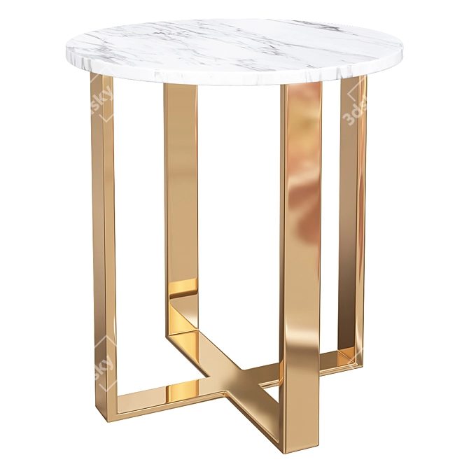 Marble & Gold End Table - Atlas 3D model image 1