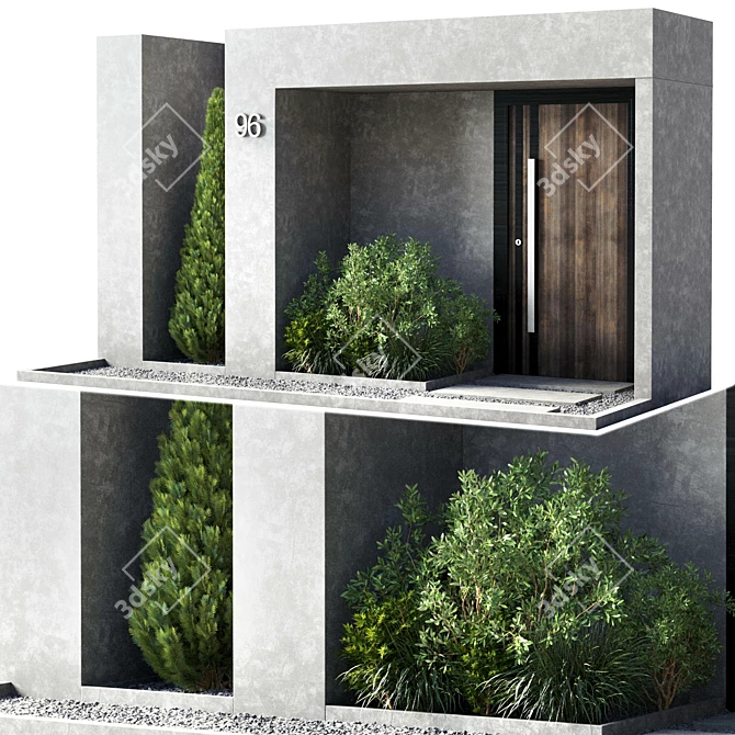 Versatile Outdoor Door and Fence 3D model image 3