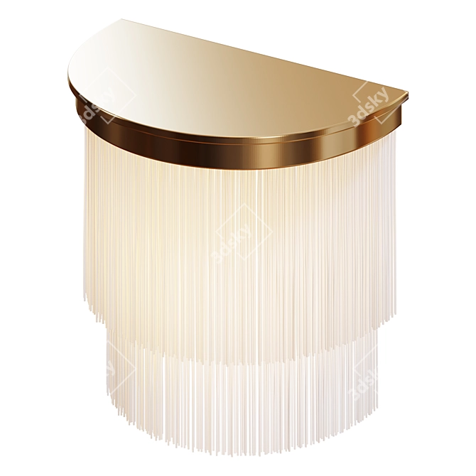 Houtique Cream Sconce: Stylish Metal and Polyester Blend 3D model image 2