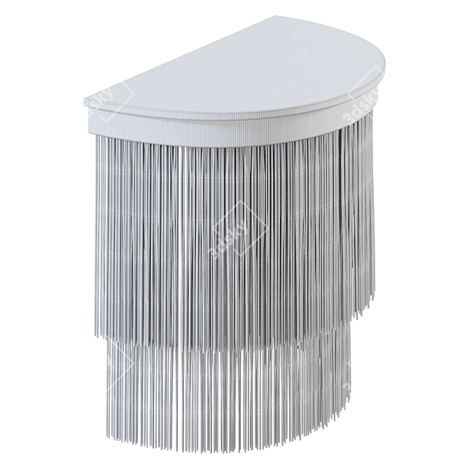 Houtique Cream Sconce: Stylish Metal and Polyester Blend 3D model image 4