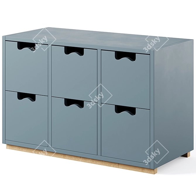 Asplund SNOW B Storage Unit with Drawers 3D model image 2