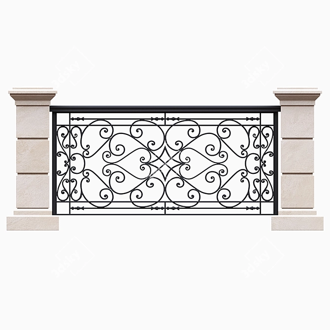Durable 2.5m Fencing Solution 3D model image 2