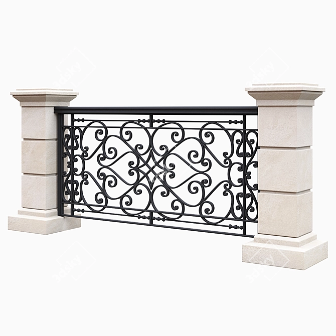 Durable 2.5m Fencing Solution 3D model image 3