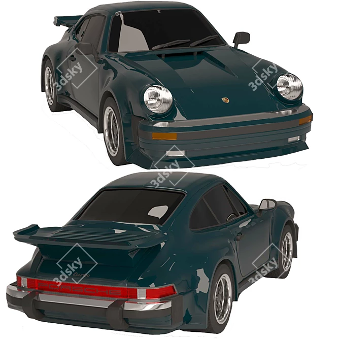 Vintage 1980 Porsche Carrera 911 Turbo 3D model image 1