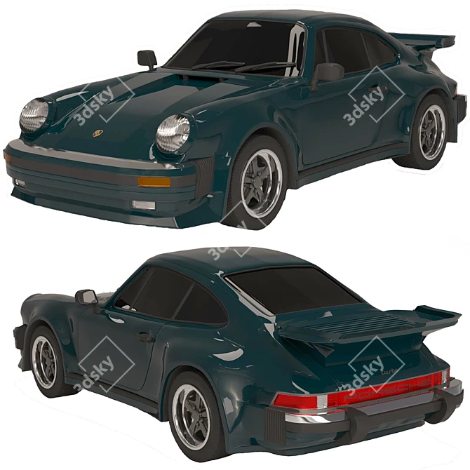 Vintage 1980 Porsche Carrera 911 Turbo 3D model image 2