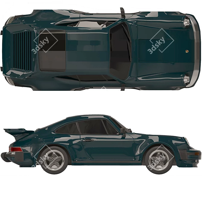 Vintage 1980 Porsche Carrera 911 Turbo 3D model image 6