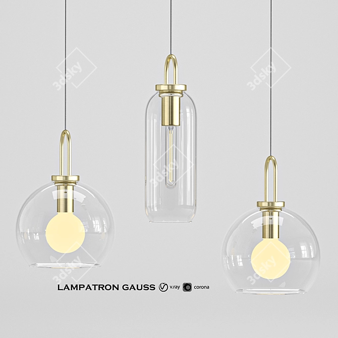 Elegant Pendant Light - Lampatron Gauss 3D model image 1