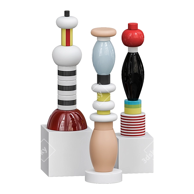 Elegant Decor Set: Flavia Totem 3D model image 1