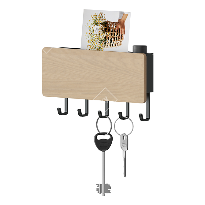Multifunctional Wall Key Holder 3D model image 2