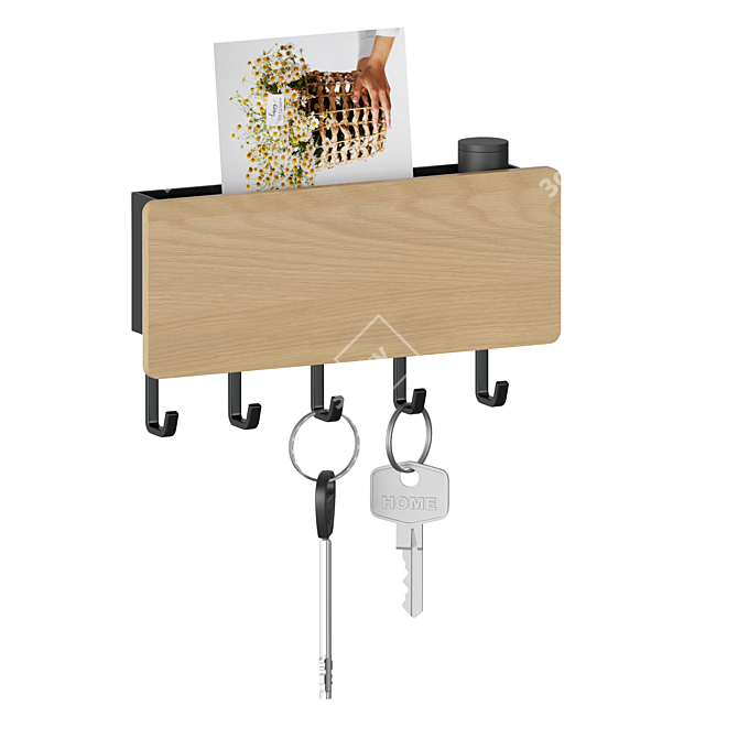 Multifunctional Wall Key Holder 3D model image 3