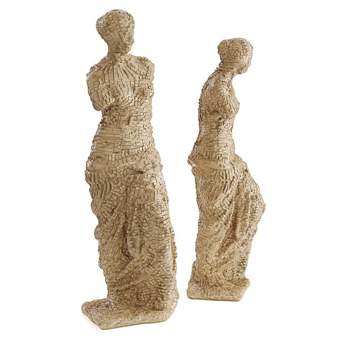 Pixelated Venus Sculpture 3D model image 6