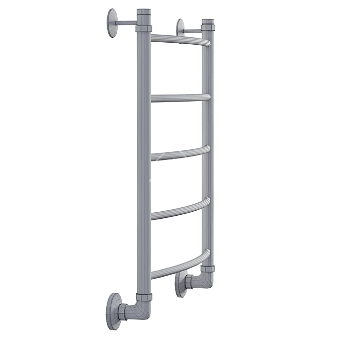 Bronze Water Heated Towel Rail - EWRIKA Sappho D 70x50 3D model image 3