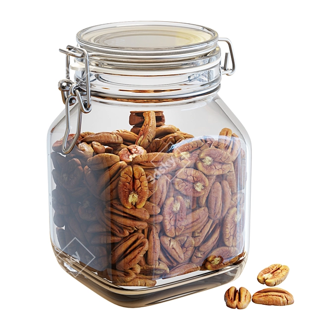 Fido Jar with Pecans: High-Quality Food Set 3D model image 1