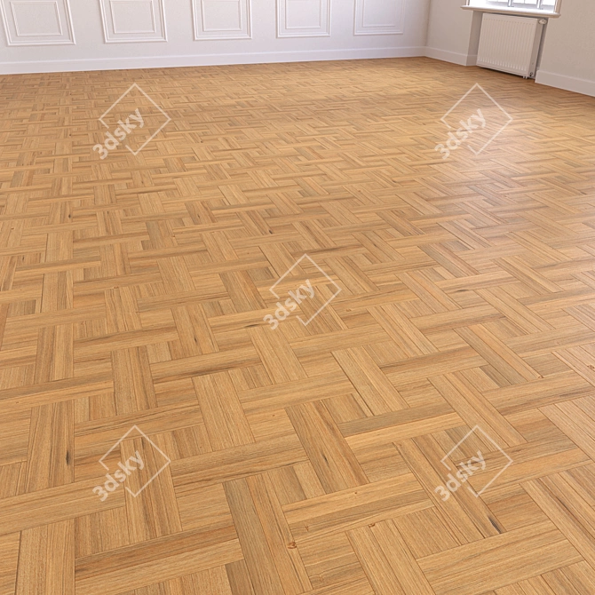 Title: Premium Wood Parquet Flooring 3D model image 4