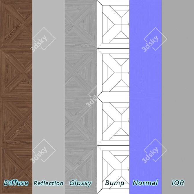 Seamless High-Resolution Wood Flooring 3D model image 6