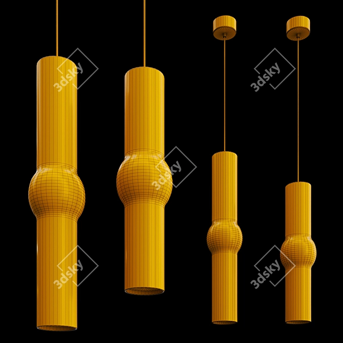 Rocket Pendant Light: Sleek Metal and Glass Design 3D model image 3