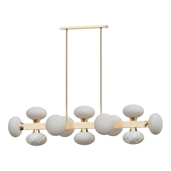 Elegant Klarissa Linear Chandelier 3D model image 1