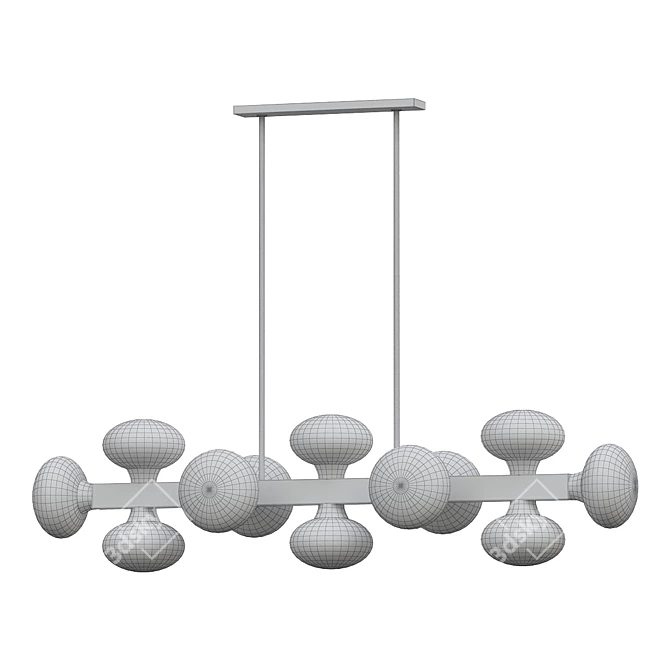 Elegant Klarissa Linear Chandelier 3D model image 2