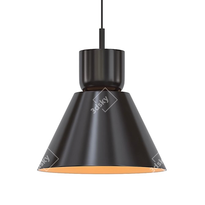 Elegant Metal Pendant Light 3D model image 1