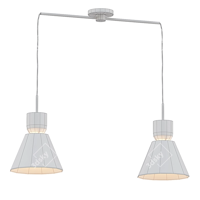 Sleek Metal Pendant Lights 3D model image 2