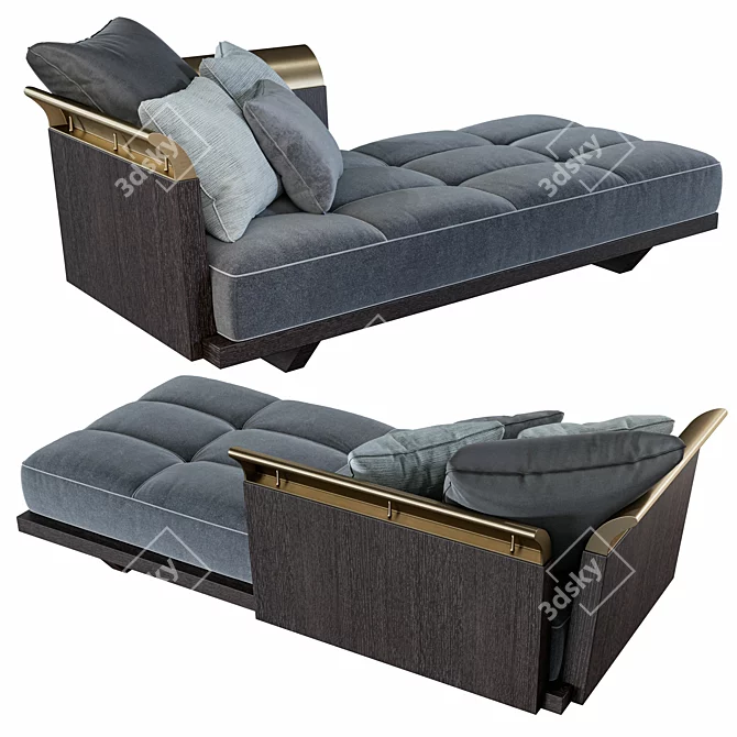 Luxurious Komodo Chaise: Unwrap UVW, TurboSmooth, Textured 3D model image 2