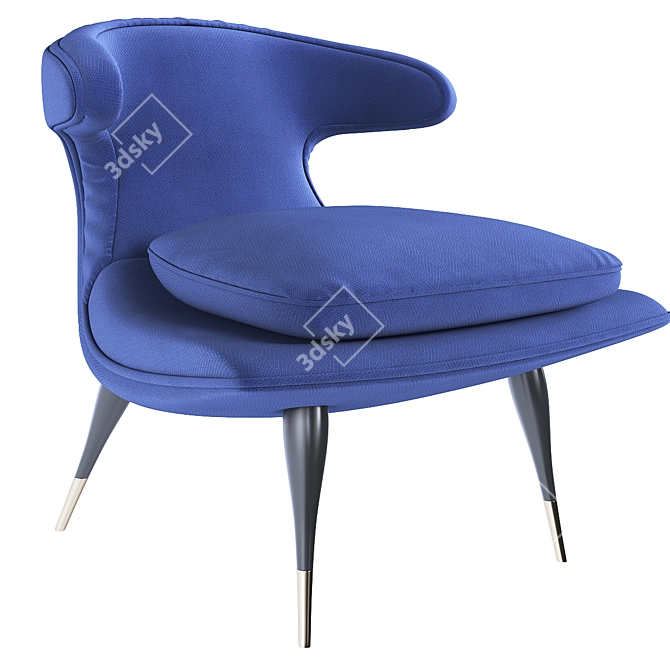 Anvil Solid Wood Lounge Chair 3D model image 1