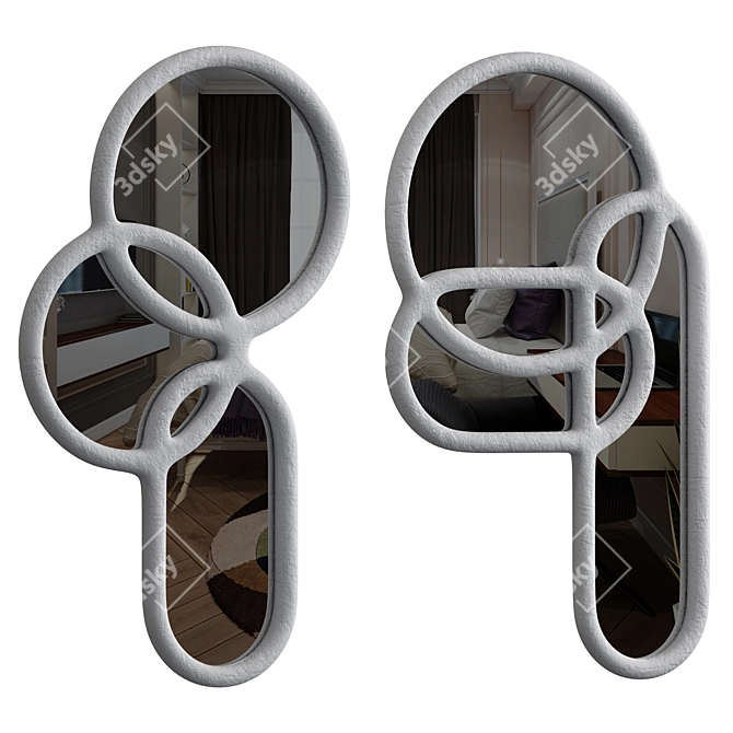 Multitude Mirror: Metal, Wood & Plaster 3D model image 9