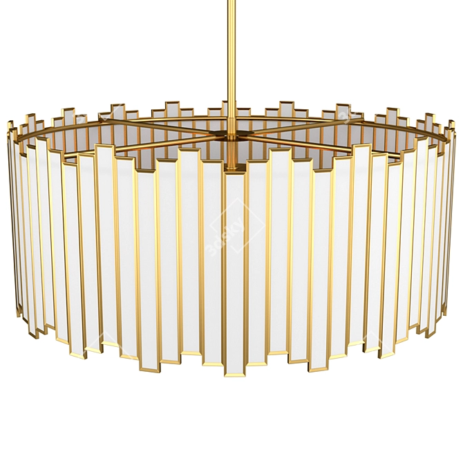 Gilded Drum Pendant Light 3D model image 2