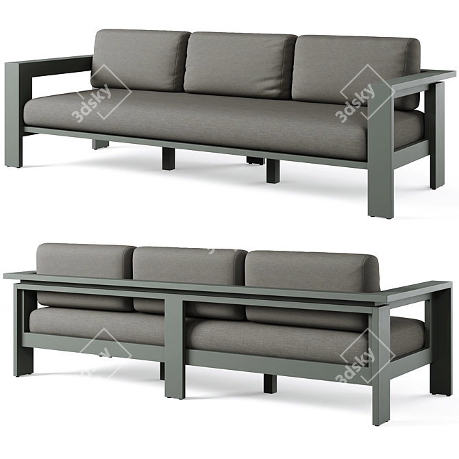 Metal Outdoor Sofa: Walker by Crate and Barrel 3D model image 1