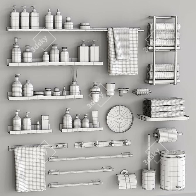 Versatile Bathroom Decor Kit 3D model image 7