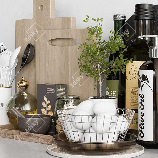 Premium Kitchen 16-Piece Accessory Set 3D model image 2