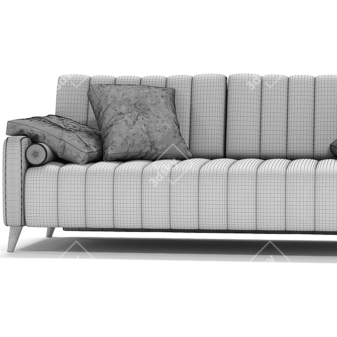 Elegant Velvet Divan - Markful 3D model image 4