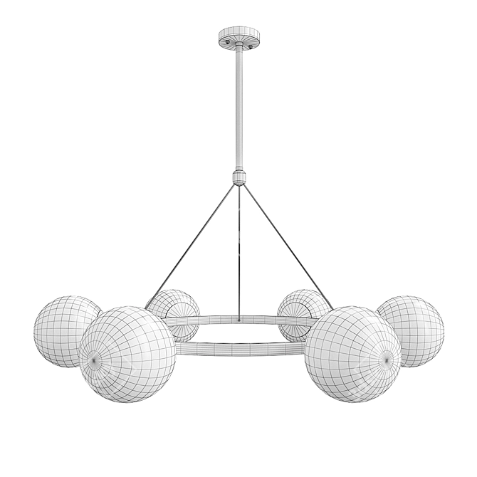 Elegant Hayes 6-Light Chandelier 3D model image 2