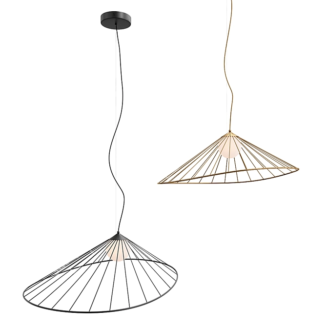 Modern Black Design Pendant Light 3D model image 1